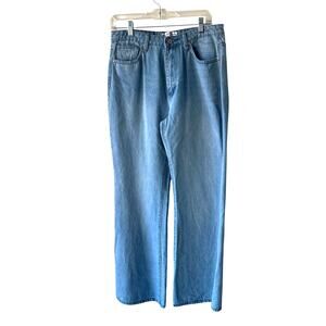 VOG Juniors Flare Sexy Curve Jeans Light Wash Split Hem 13/14 Festival Concert